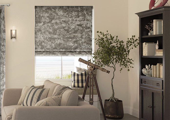 Cyrus Crushed Velvet, Moonlight - Twist&Fit Roman Blind - Image 3